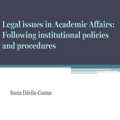 Legal issues in academic affairs