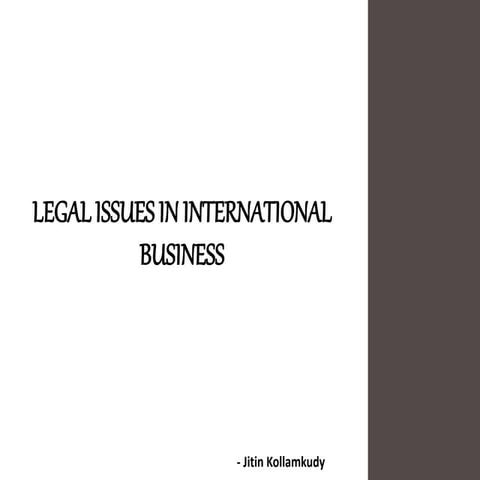 Legal issues in international business