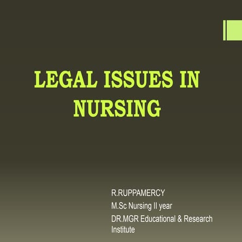 Legal issues in nursing