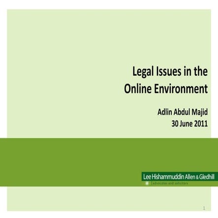 Legal Issues in Online Environment