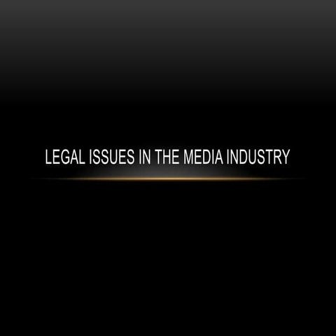 Legal issues in the media