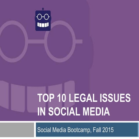 Legal issues of social media 2016