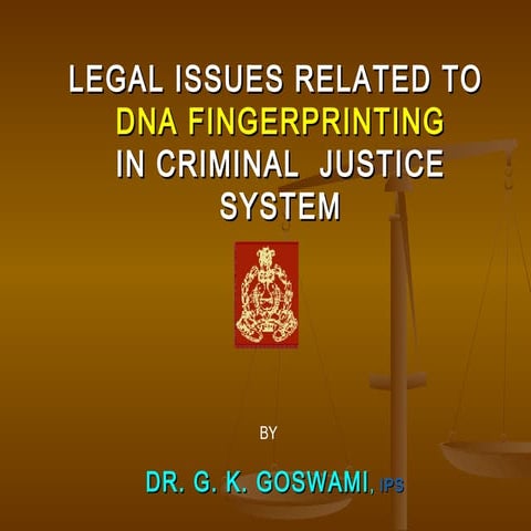 Legal issues related to dna fingerprinting in india