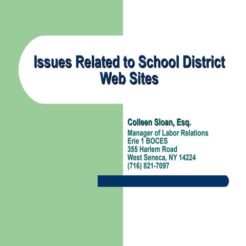 Legal Issues Related To School District Web Sites Cas 4 26 07