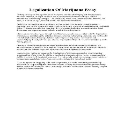 Legalization Of Marijuana Essay. Legalization Of Marijuana Essay  Telegraph