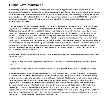 Prison Law Information