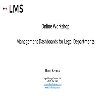 Workshop Management Dashboards for Legal Departments
