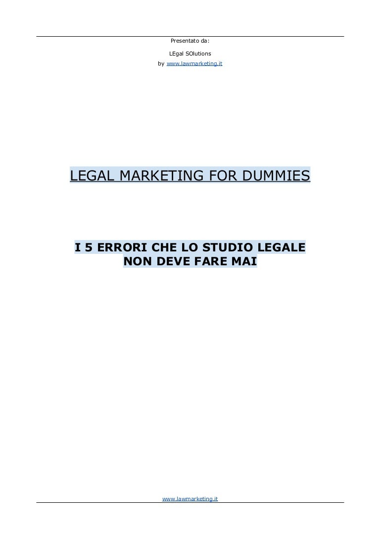 Legal marketing for dummies