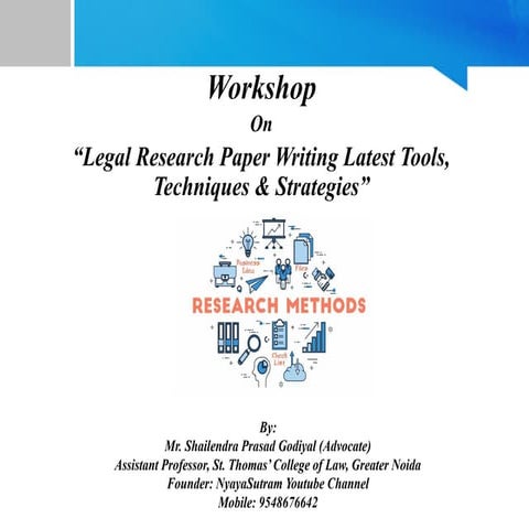 Legal Research Paper Writing Latest Tools, Techniques & Strategies By SP Godi...