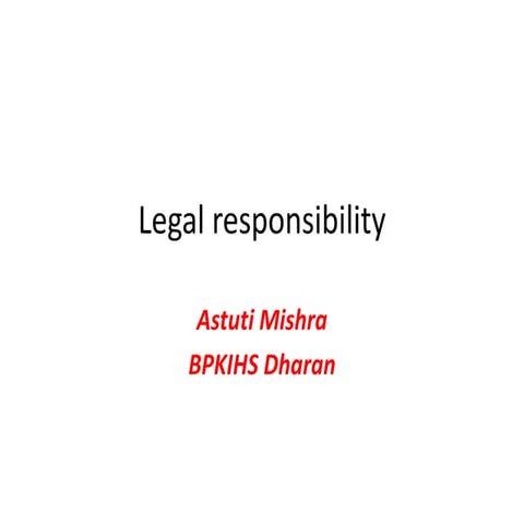 Legal responsibility