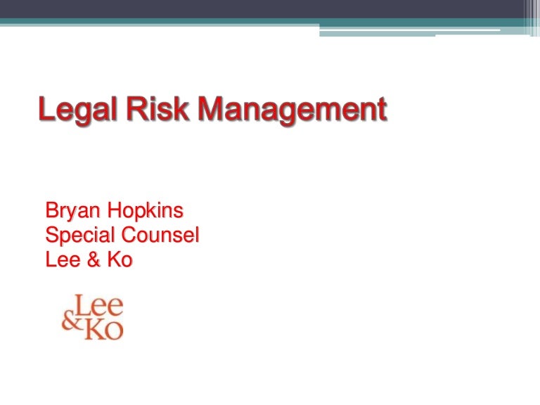 Legal Risk Assessment