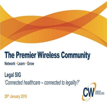 'Connected healthcare - connected to legality?'