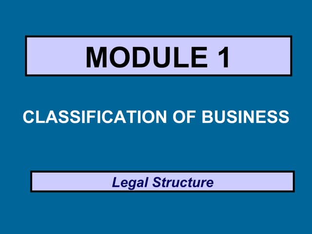 Legal structure of businesses 