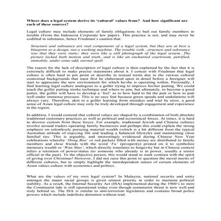 Where does a legal system derive its 'culture' from?