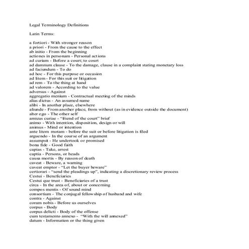 Legal terminology