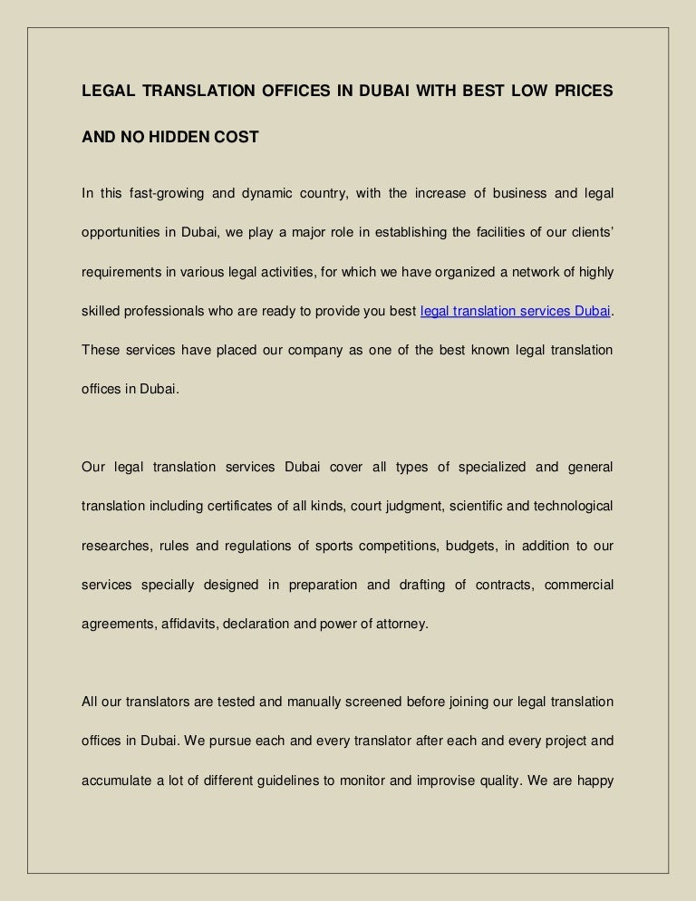 Legal translation services dubai