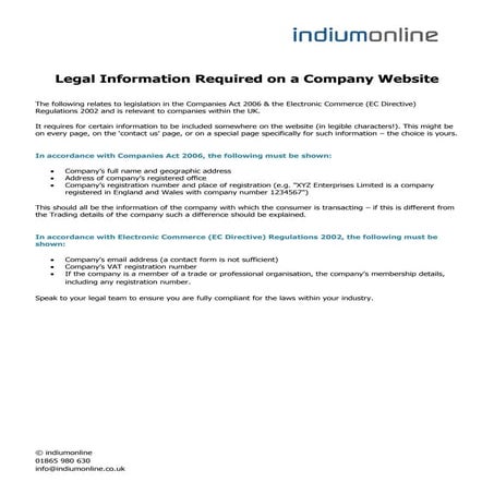 Legal Email Information | PDF