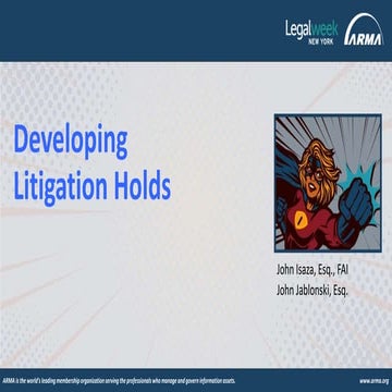 “7 "Reasonable Steps" for Legal Holds of ESI and Other Documents