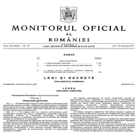 Legea educatiei nationale