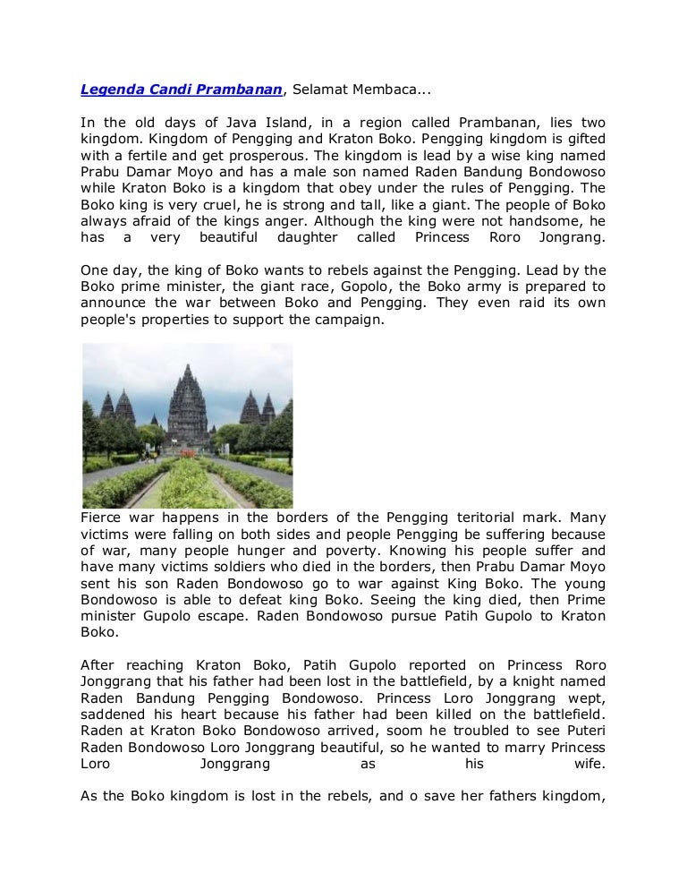 Legenda Candi Prambanan Legenda Candi Prambanan