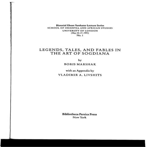 Legends Of Sogdiana By Marshak