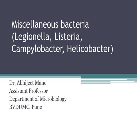 Legionella listeria campylobacter helicobacter