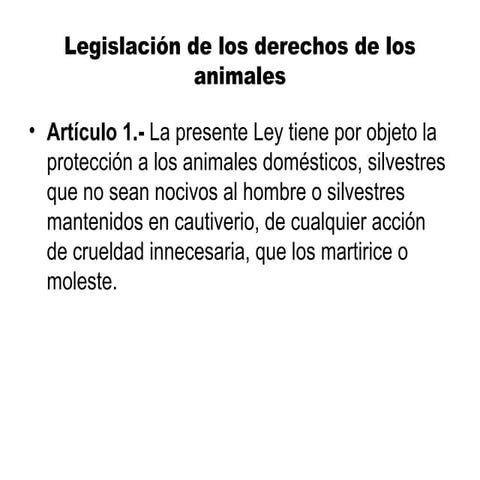 Legislación de los derechos de los animales