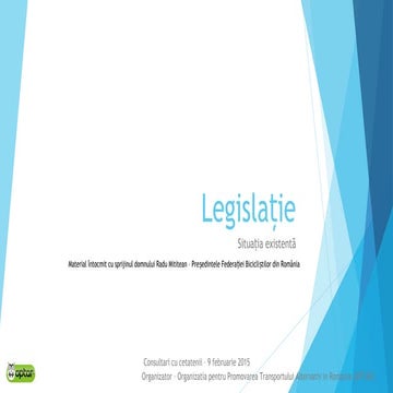 Legislație - situatia existenta