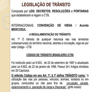 Legislação de trânsito - Alessandro...