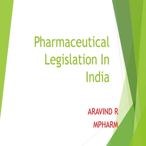 Legislations of pharmacy in india
