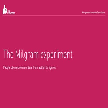 The Milgram experiment