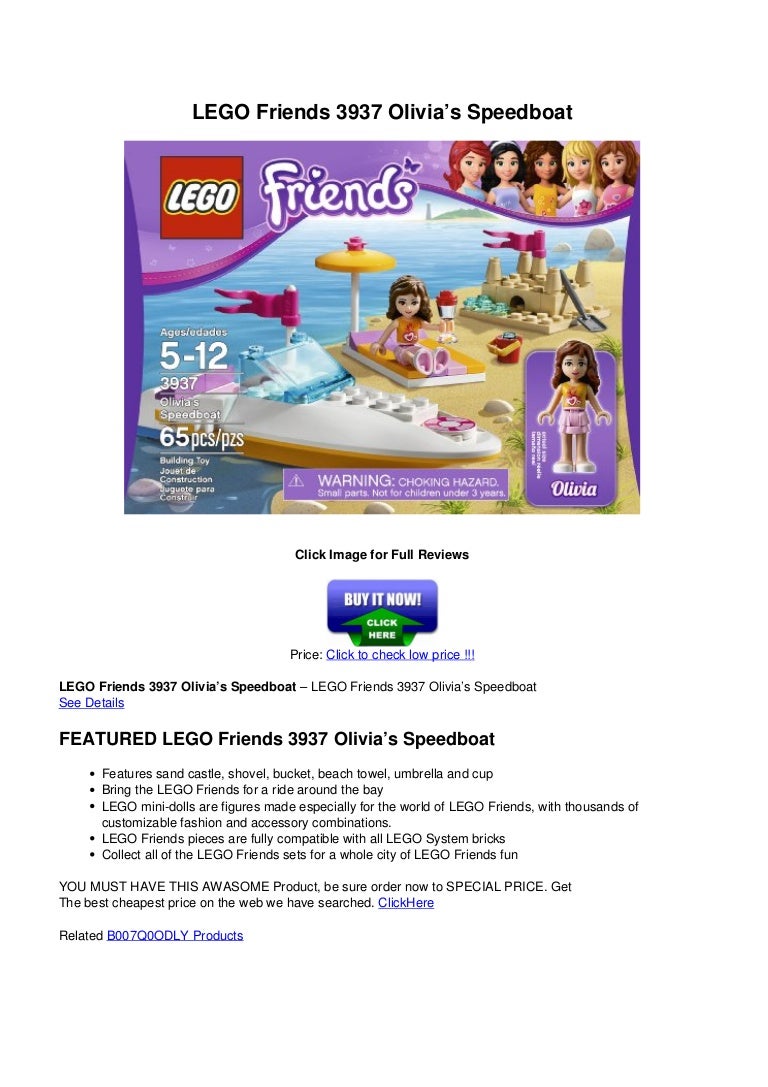 lego friends olivia's speedboat