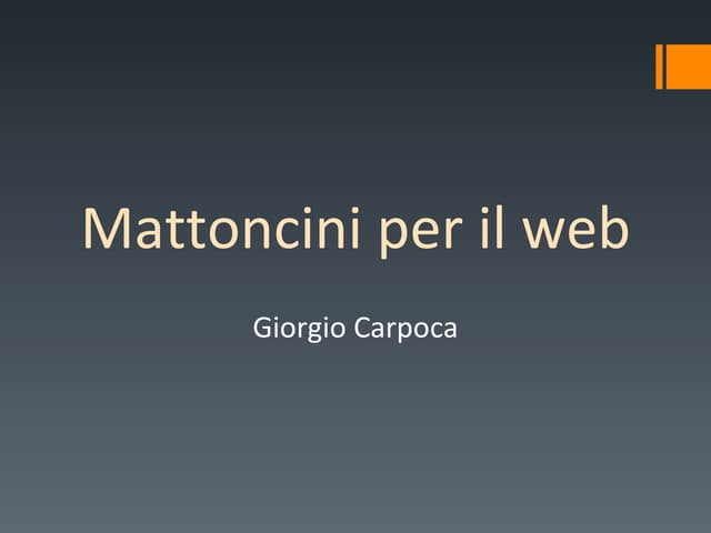 Presentazione Corso - Parte 1