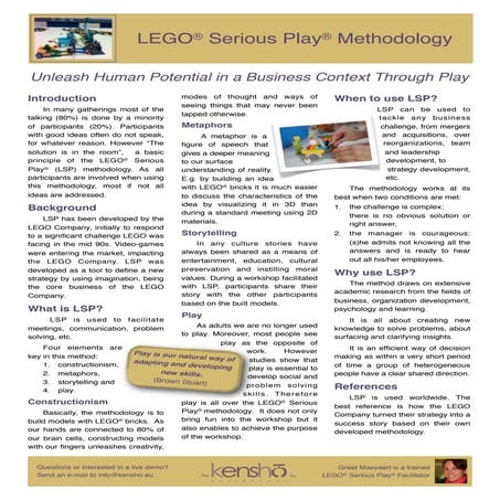 LEGO® Serious Play® Methodology
