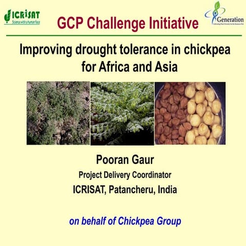 GRM 2011: Improving drought tolerance in chickpeas for Africa and Asia