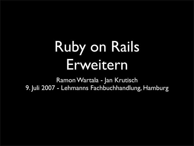 Lehmanns Rails Erweitern
