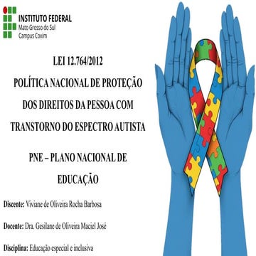 Aula sobre políticas de proteção do TEA E PNE | PPTX