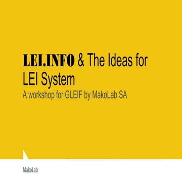 LEI.INFO and The ideas for LEI system