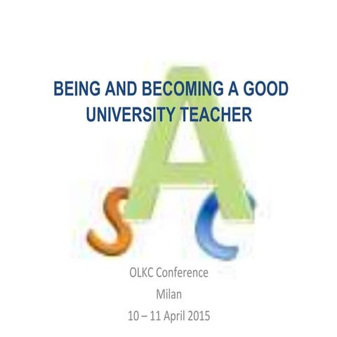 Leibowitz being and becoming a good university teacher