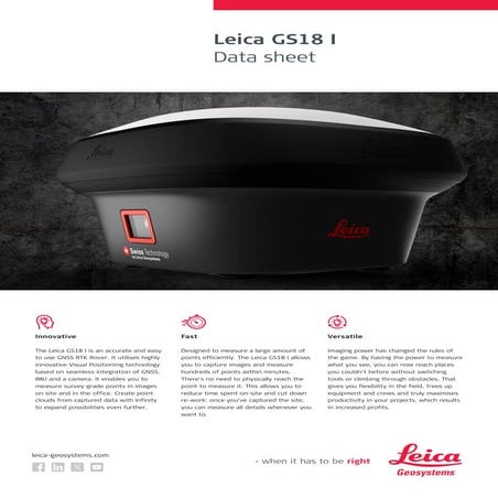 Jual Leica GS18 I GNSS RTK Rover with Visual Positioning | PDF