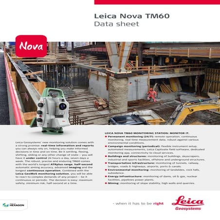 Jual Leica Nova TM60: Monitoring Total Station | PDF