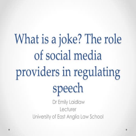 What is a joke? The role of social media providers in regulating speech