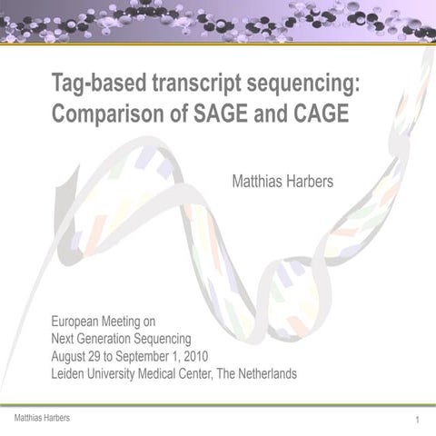 Tag-based transcript sequencing: Comparison of SAGE and CAGE