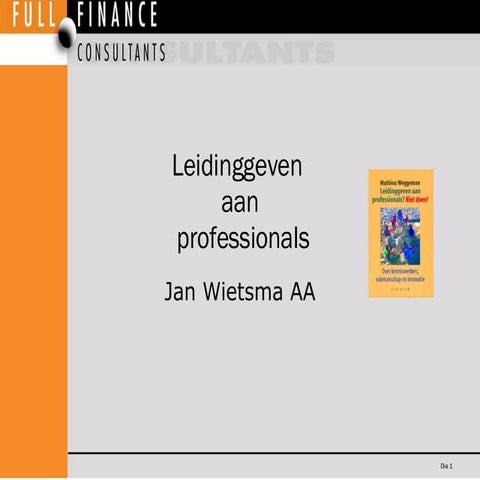 Leidinggeven Aan Professionals Niet Doen Hogeschool Utrecht | PPT