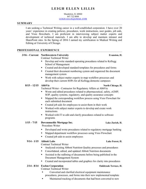 Leigh lillis resume 7 2016