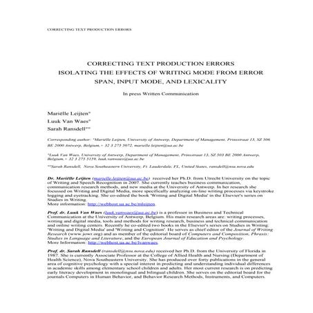 Leijten Ransdell Van Waes Written Communication Revised Nov2009 (2)