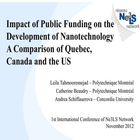 Leila Tahmooresnejad_Impact of public funding on the development of nanotechn...