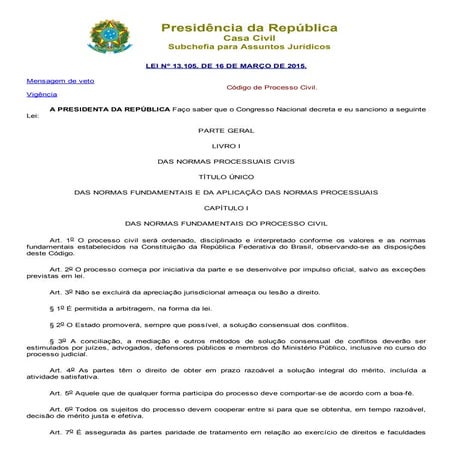 Lei nº 13.105/15 (Código de Processo Civil)