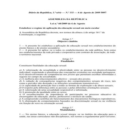 Lei nº60 2009 - Ed. Sexual