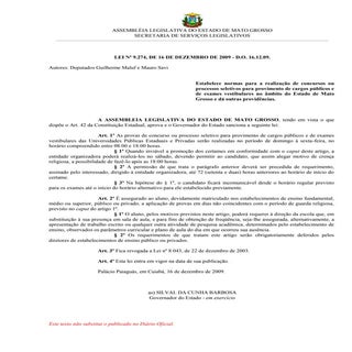 Lei nº 9.274 2009 (sabatistas)